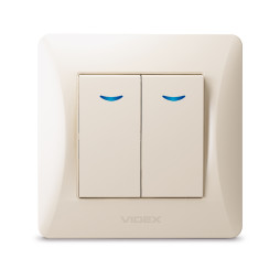Two-button switch with backlight cream VIDEX BINERA