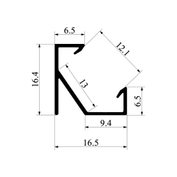 Aluminum profile for LED strip AL-112 2 meters anodized corner without diffuser LEDUA