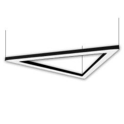 LED pendant, ceiling lamp "Delta" triangle 220V 72W 5400Lm 4000k 1000*1000*1000 black housing LEDUA
