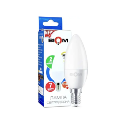 LED lamp C37 7W E14 3000K 175-260V matte VT-569 Biom