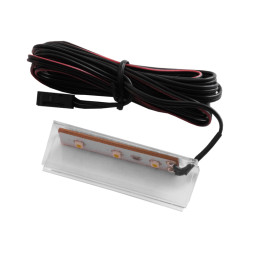LED plastic clip for glass shelf lighting 6 cm 12V/DC 0.72w neutral light, black wire LEDUA