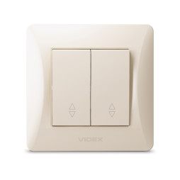 Two-button switch, pass-through, cream VIDEX BINERA