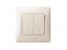 Two-button switch, pass-through, cream VIDEX BINERA