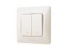 Two-button switch, pass-through, cream VIDEX BINERA