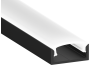 Aluminum profile for LED strip AL-65 2 meters black surface-mounted LEDUA