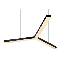 LED pendant, ceiling lamp "Y" 220V 86W 6480Lm 3500k 500*500*500 black housing with external unit LEDUA