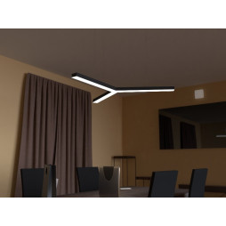 LED pendant, ceiling lamp "Y" 220V 86W 5400Lm 6000k 500*500*500 black housing LEDUA