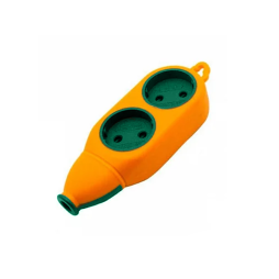 Socket "Orange" 2+2 sockets 10A/250V, without grounding. sockets on both sides / LMK75006 Max.2500W orange Lemanso