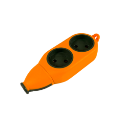 Socket "Orange" 2 sockets 10A/250V, without grounding. / LMK75001 Max.2500W orange Lemanso
