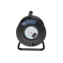 Extension cord-reel LMK72010 3 sockets 20m 16A with/with overload protection, with digits, voltmeter maximum load 800-3000W Lemanso