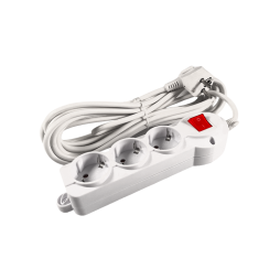Extension cable "Kumir" 3 sockets 5m with grounding with button/ LMK72019 child protection, max 2500W Lemanso