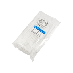 Cable ties with ring 150x4mm white 100pcs LMA2730 Lemanso