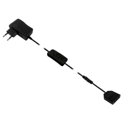 Set driver 24W + manual switch + junction box 3 outputs, black 12V LEDUA