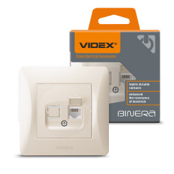 Single CAT6 computer socket, cream VIDEX BINERA