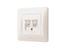 Double CAT6+CAT6 computer socket, cream VIDEX BINERA