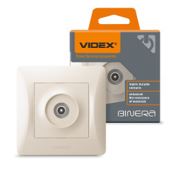 Single TV socket, cream VIDEX BINERA