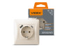 Single socket with grounding with USB+USB-C cream VIDEX BINERA