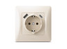Single socket with grounding with USB+USB-C cream VIDEX BINERA