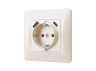Single socket with grounding with USB+USB-C cream VIDEX BINERA