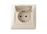 Single socket with grounding and cover cream VIDEX BINERA