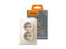Double socket with grounding cream VIDEX BINERA