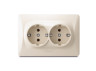 Double socket with grounding cream VIDEX BINERA