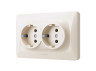 Double socket with grounding cream VIDEX BINERA