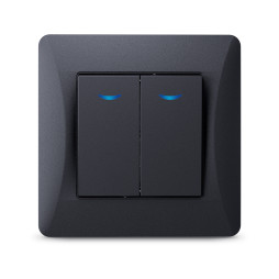 Two-button switch with backlight black graphite VIDEX BINERA