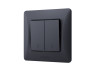 Two-button switch through-hole black graphite VIDEX BINERA