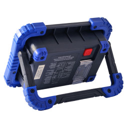 LED spotlight 10W COB 750Lm 6500K IP64 black-blue with battery / LMP74-10 Lemanso