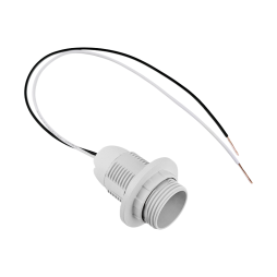 E14 plastic lampholder, thread with ring, wires 15cm/LM2510