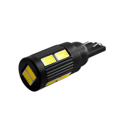LED car lamp T10-5630-10smd with radiator black body white 12V LEDUA