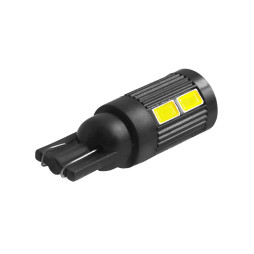 LED car lamp T10-5630-10smd with radiator black body white 12V LEDUA