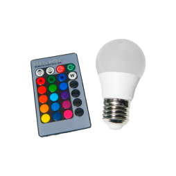 LED lamp E27 RGB 3W 220V with remote control LM735 Lemanso