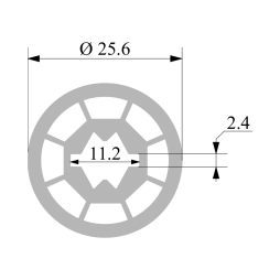 Silicone profile for LED strip round 26mm 1 meter overhead SP-9 IP67 with thread (50m in a reel) LEDUA