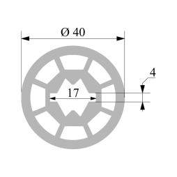 Silicone profile for LED strip round 40mm 1 meter overhead SP-10 IP67 with thread (50m in the village) LEDUA