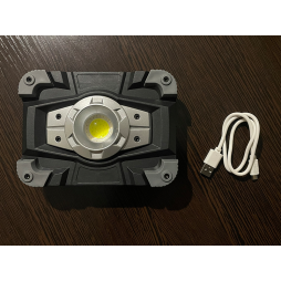 Industrial LED spotlight 10W COB 1LED+RED/BLUE, with USB (gray)