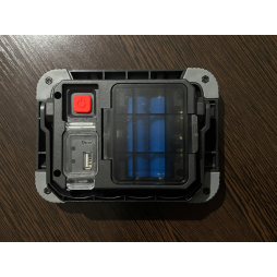 Industrial LED spotlight 10W COB 1LED+RED/BLUE, with USB (gray)