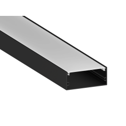 Aluminum profile for LED strip AL-46 1 meter black surface mounted LEDUA