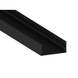 Aluminum profile for LED strip AL-46 1 meter black surface mounted LEDUA
