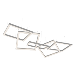 LED pendant lamp, ceiling "Quadra-chain" square 110-240V 450W 17300lm 3500k 1000*1000*5 pcs, external driver LEDUA