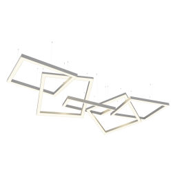 LED pendant lamp, ceiling "Quadra-chain" square 110-240V 450W 17300lm 4500k 1000*1000*5 pcs, external driver LEDUA
