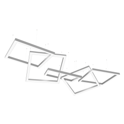 LED pendant lamp, ceiling "Quadra-chain" square 110-240V 450W 17300lm 6500k 1000*1000*5 pcs, external driver LEDUA