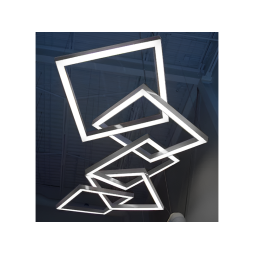 LED pendant lamp, ceiling "Quadra-chain" square 110-240V 450W 17300lm 6500k 1000*1000*5 pcs, external driver LEDUA