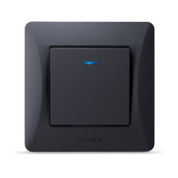 One-button switch with backlight black graphite VIDEX BINERA VF-BNSW1L-BG