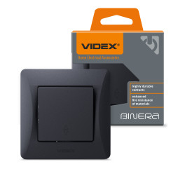 One-button switch through-hole black graphite VIDEX BINERA