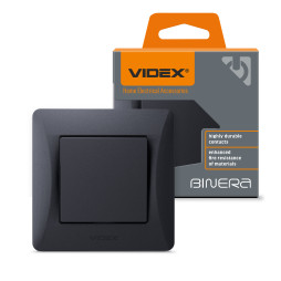 One-button switch black graphite VIDEX BINERA