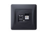 Single CAT6 computer socket black graphite VIDEX BINERA