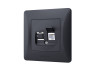 Single CAT6 computer socket black graphite VIDEX BINERA
