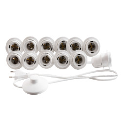 Makeup mirror light LED recessed 220V 12pcs E14 foot switch, white color LEDUA